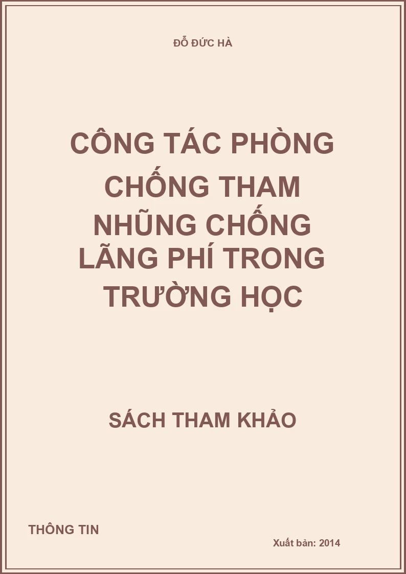 Công tác phòng chống tham nhũng chống lãng phí trong trường học