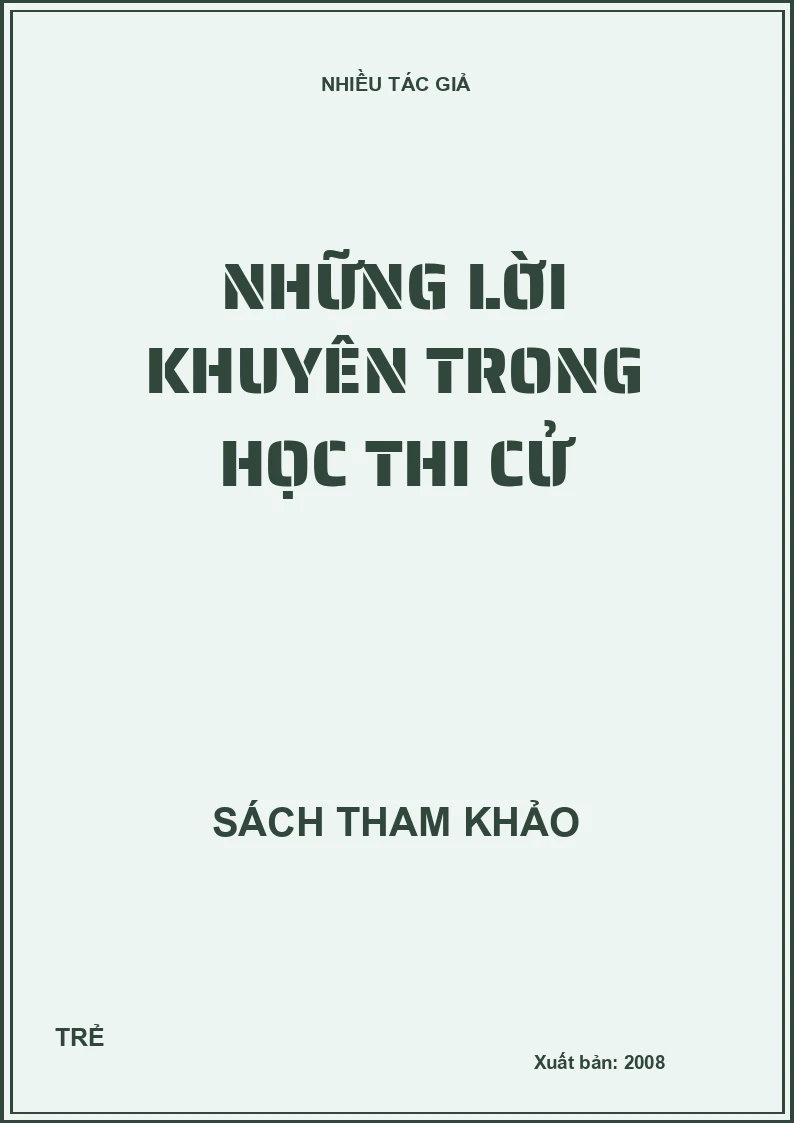 Những lời khuyên trong học thi cử