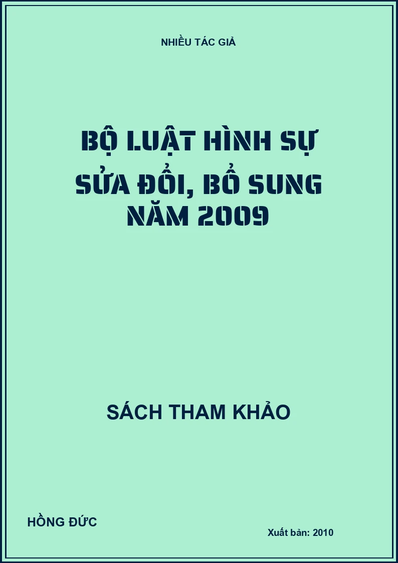 Bộ luật hình sự sửa đổi, bổ sung năm 2009