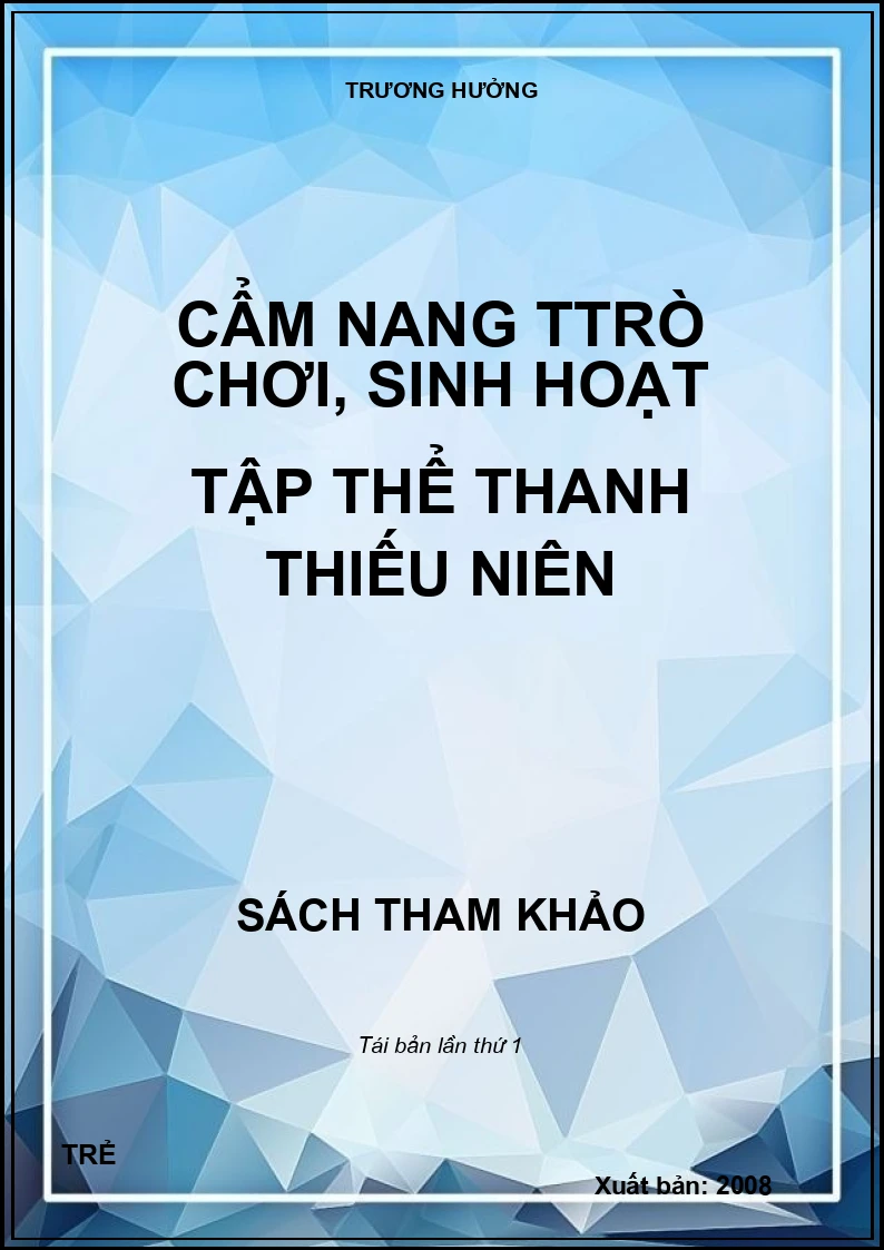 Cẩm nang trò chơi, sinh hoạt tập thể thanh thiếu niên