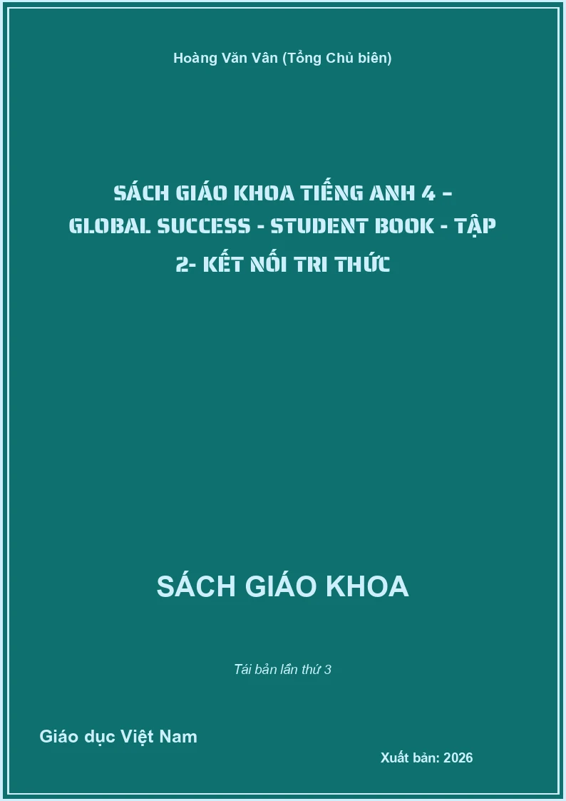 Sách giáo khoa Tiếng Anh 4 – Global Success - Student book - Tập 2- Kết nối tri thức
