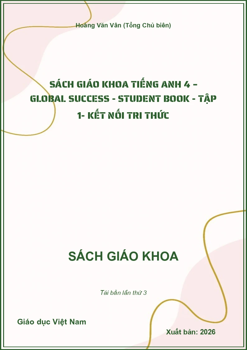 Sách giáo khoa Tiếng Anh 4 – Global Success - Student book - Tập 1- Kết nối tri thức
