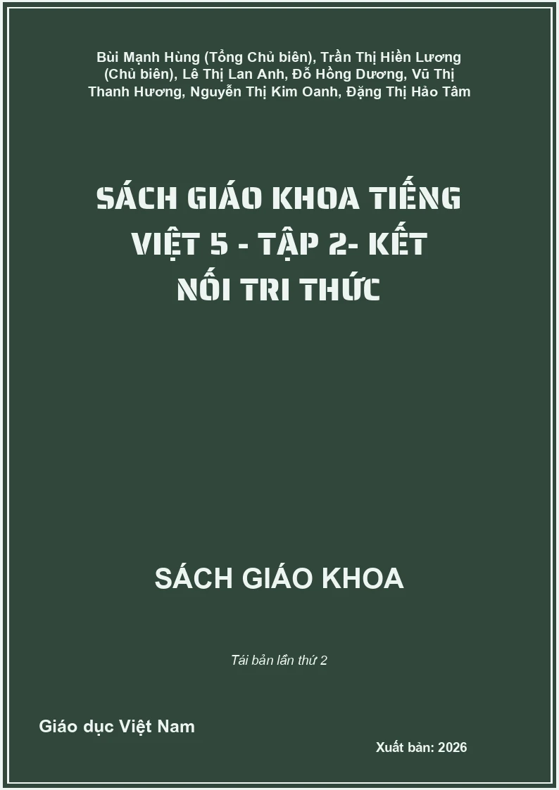 Sách giáo khoa Tiếng Việt 5 - Tập 2- Kết nối tri thức
