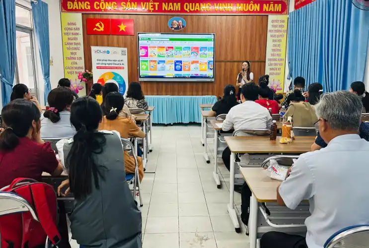 Tập huấn Thư viện số DLib K12 tại trường Tiểu học Trương Định