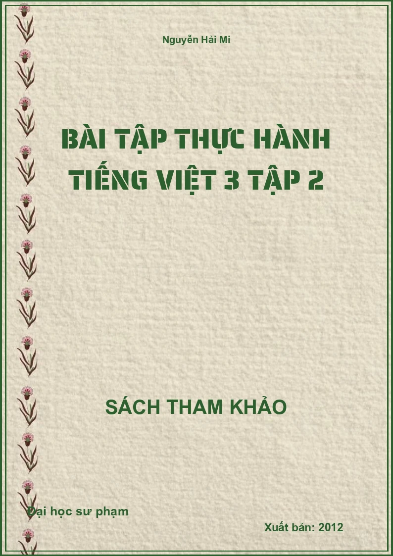 Bài tập thực hành Tiếng Việt 3 tập 2