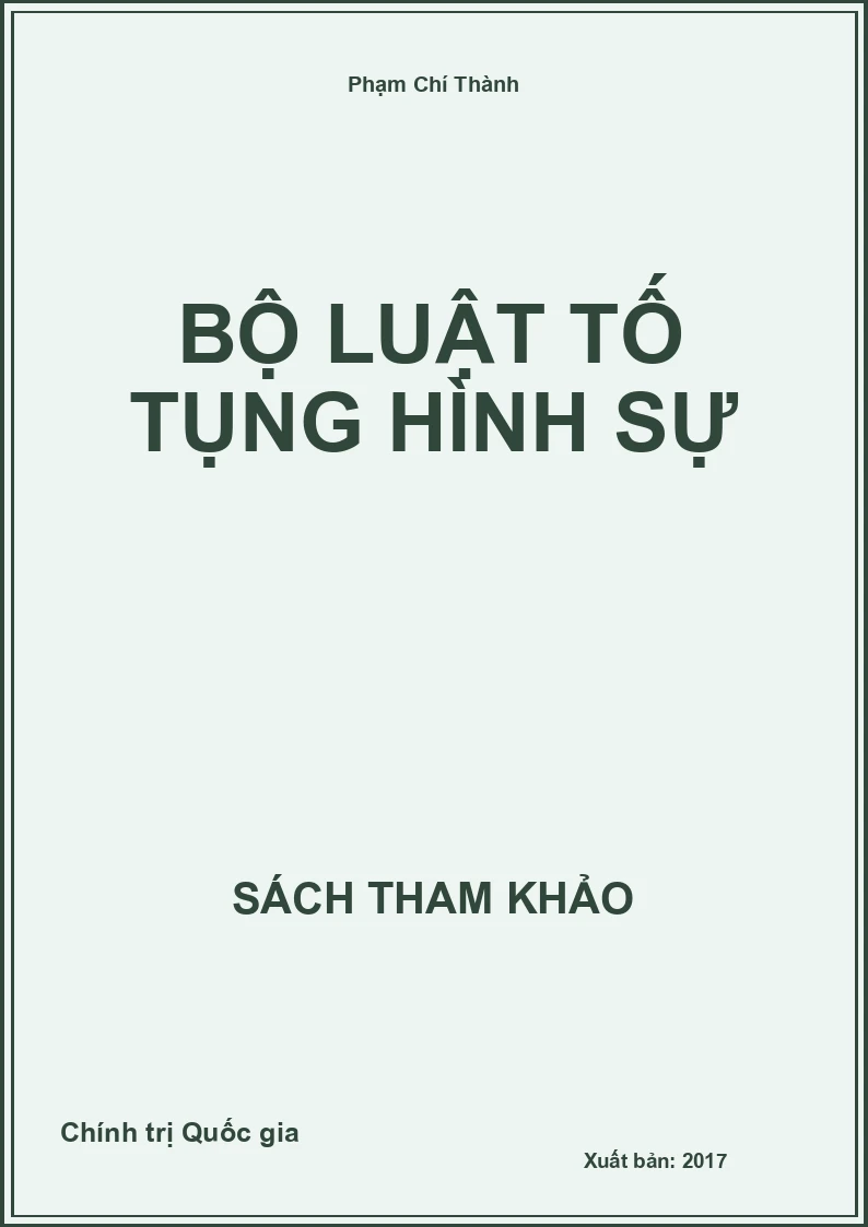 Bộ luật tố tụng hình sự