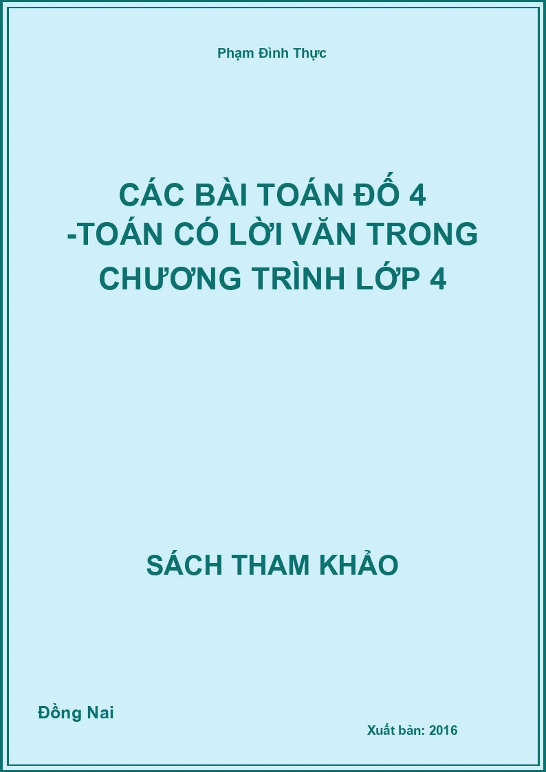 Các bài toán đố 4 -toán có lời văn trong chương trình lớp 4