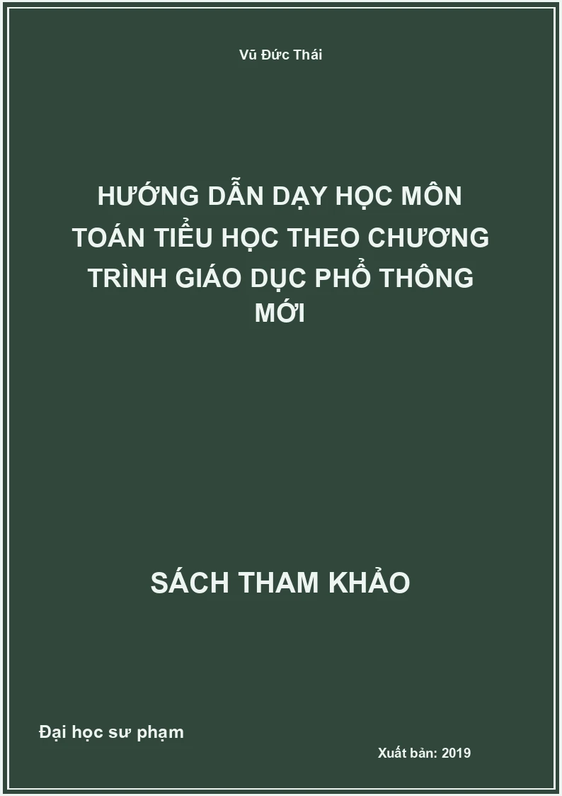 Hướng dẫn dạy học môn Toán tiểu học theo chương trình giáo dục phổ thông mới