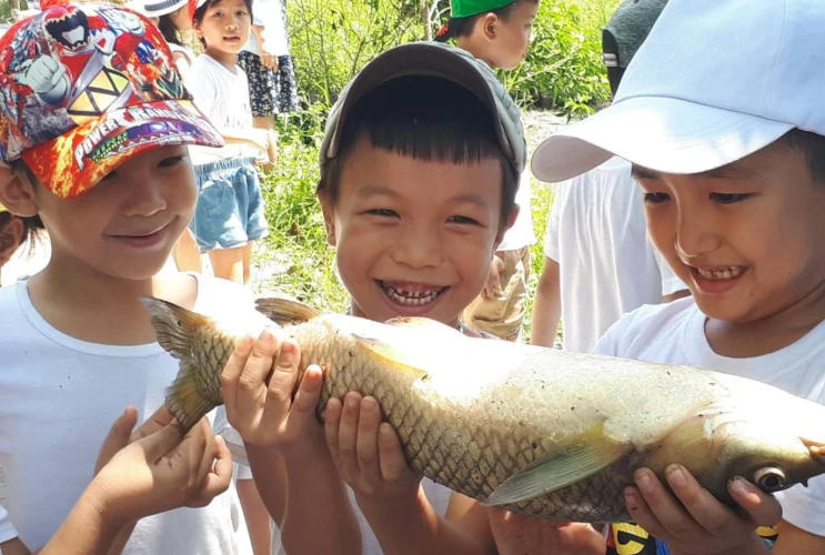 Trường Mầm non Phong Hiền I tổ chức hoạt động trải nghiệm “Một ngày làm nông dân” cho trẻ 5 tuổi tại thôn Vịnh Nảy