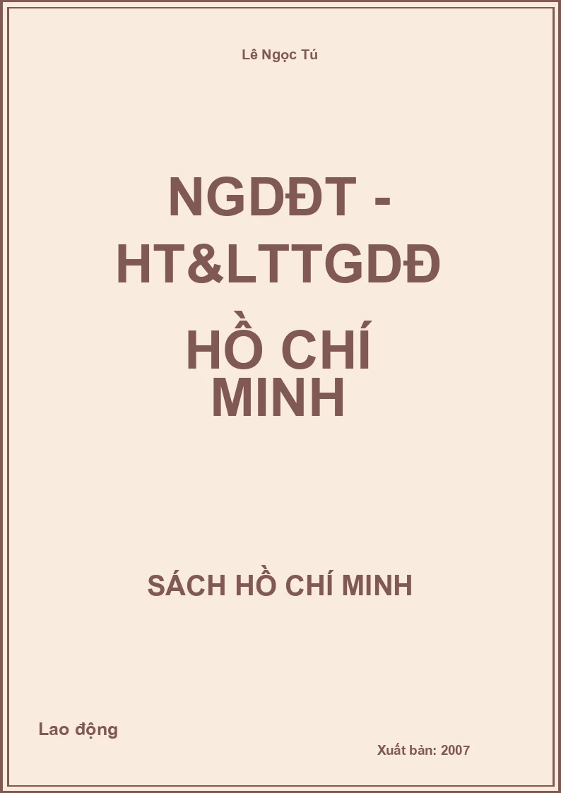 NGDĐT - HT&LTTGDĐ Hồ Chí Minh