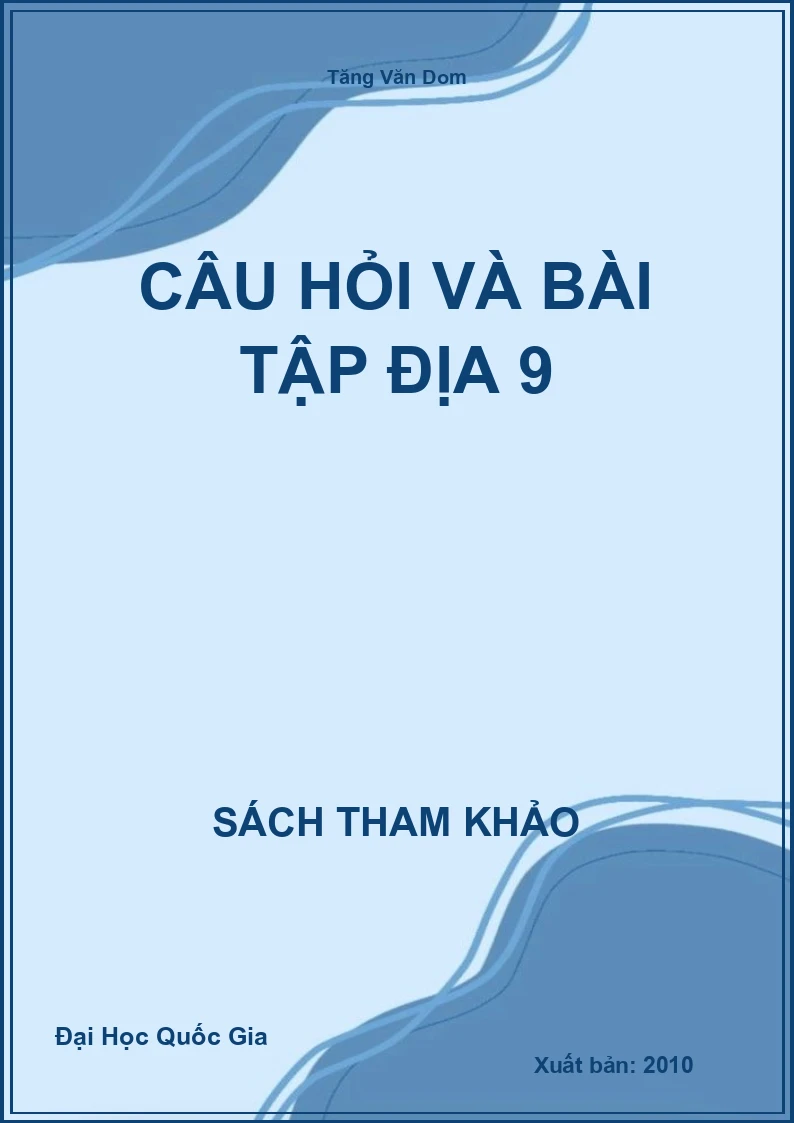 Câu hỏi và bài tập Địa 9