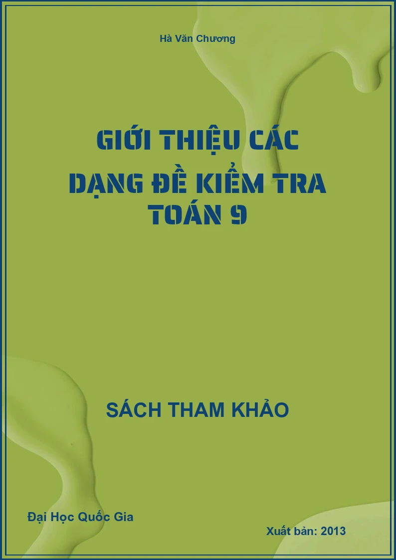 Giới thiệu các dạng đề kiểm tra Toán 9