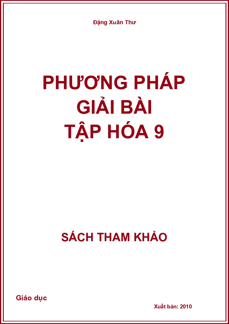 Phương pháp giải bài tập Hóa 9