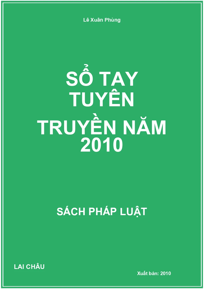 Sổ tay tuyên truyền năm 2010
