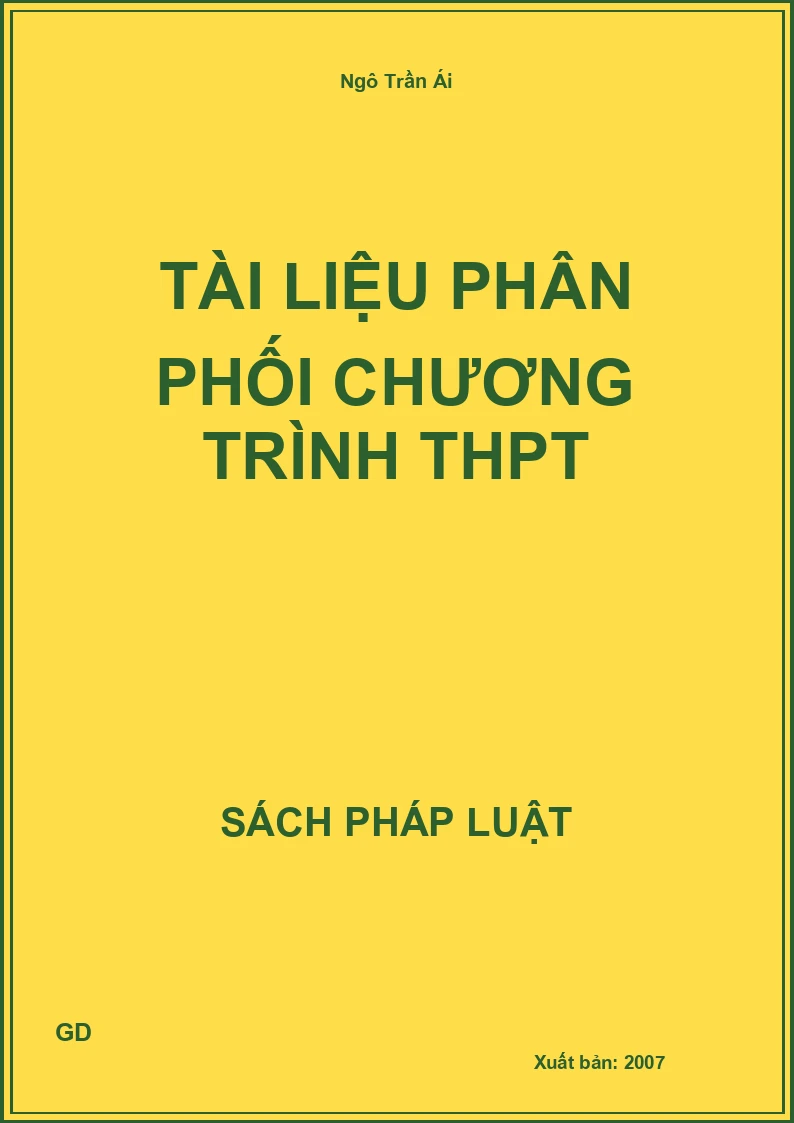 Tài liệu phân phối chương trình THPT