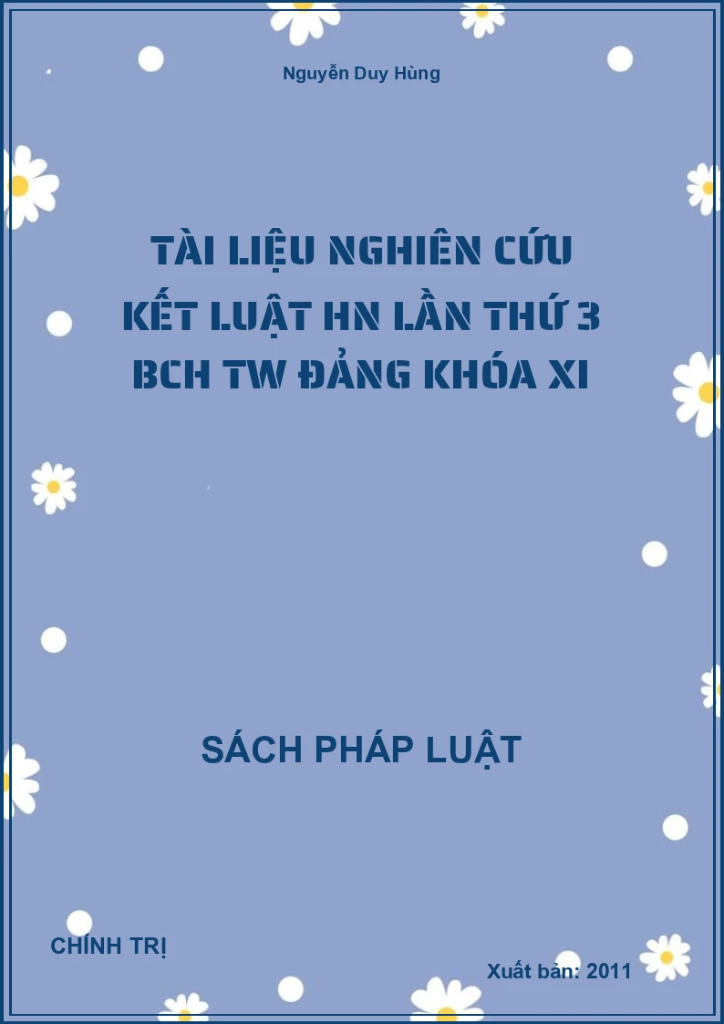 Tài liệu Nghiên cứu Kết luật HN lần thứ 3 BCH TW Đảng Khóa XI