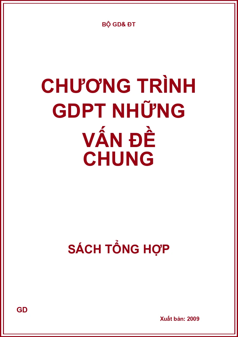 Chương trình GDPT những vấn đề chung