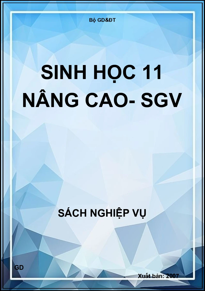 Sinh học 11 nâng cao- SGV