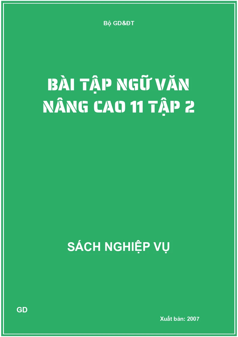 Bài tập ngữ văn nâng cao 11 tập 2