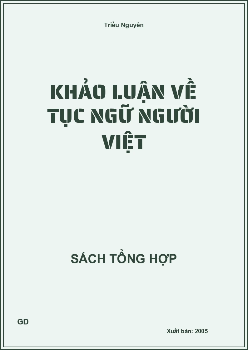 Khảo luận về tục ngữ người việt