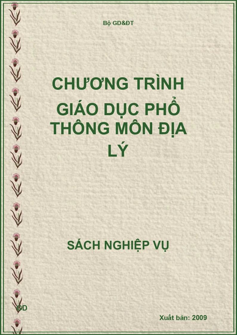 Chương trình giáo dục phổ thông môn địa lý