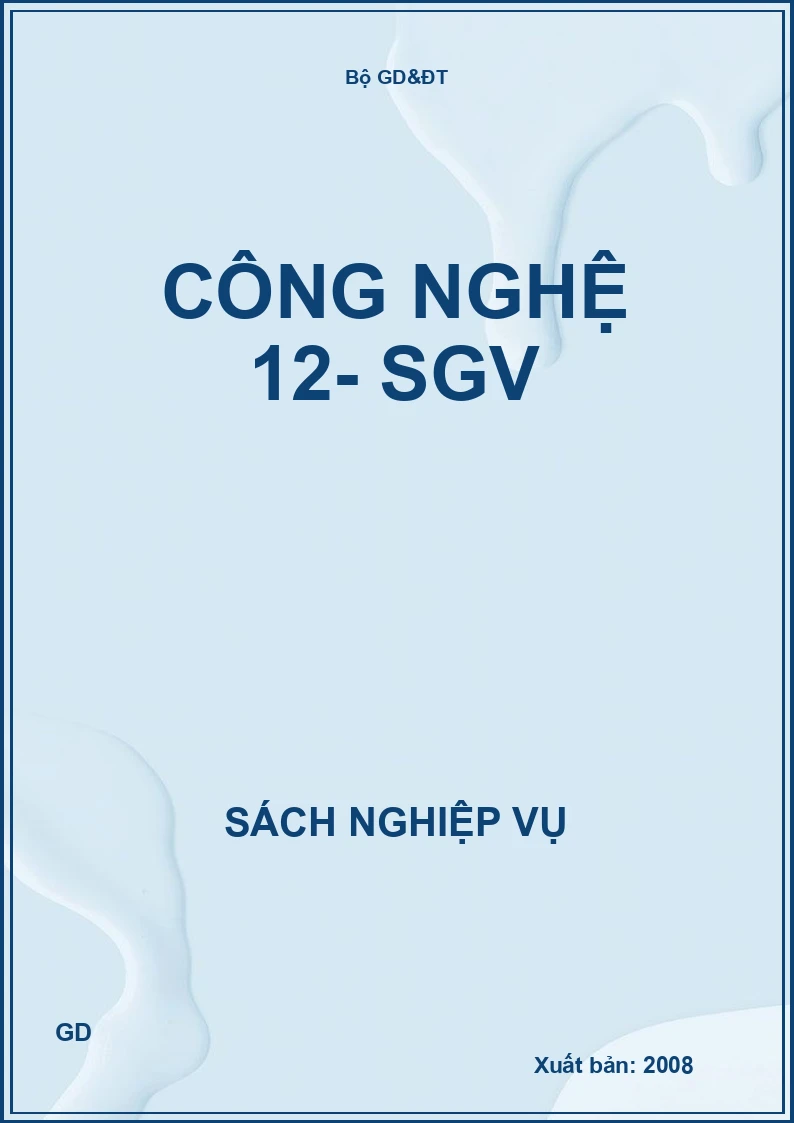 Công nghệ 12- SGV