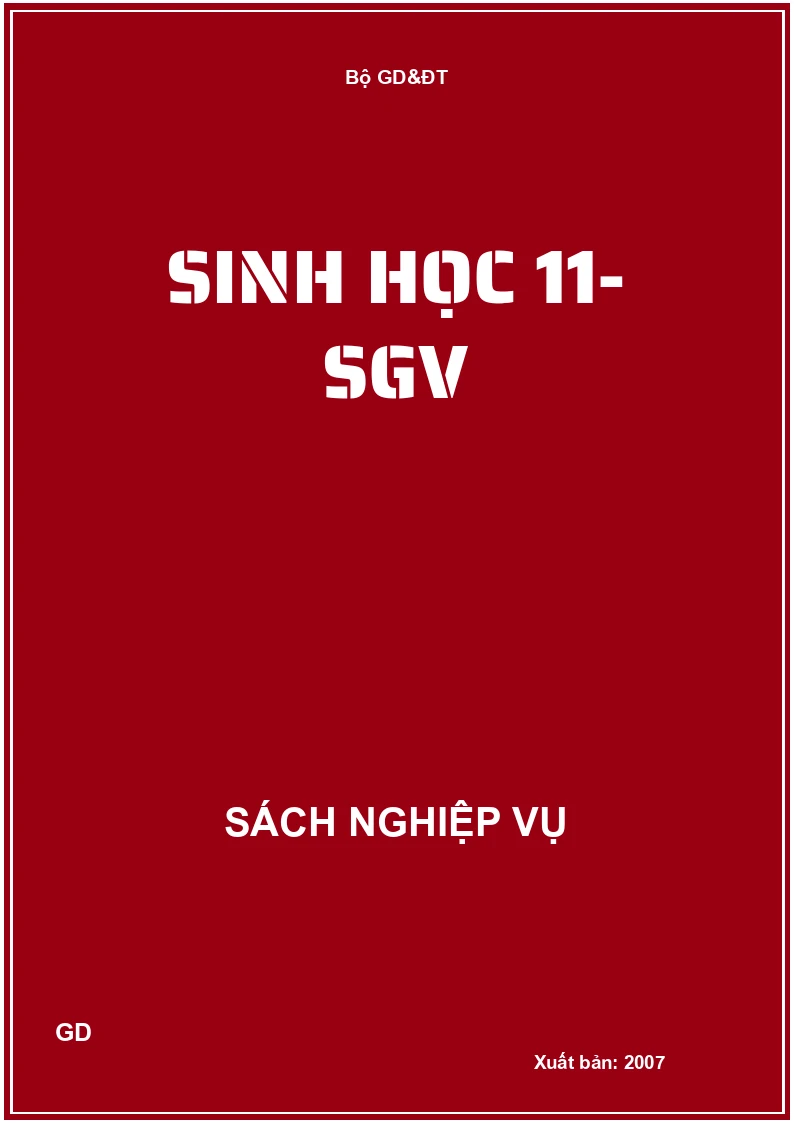 Sinh học 11- SGV