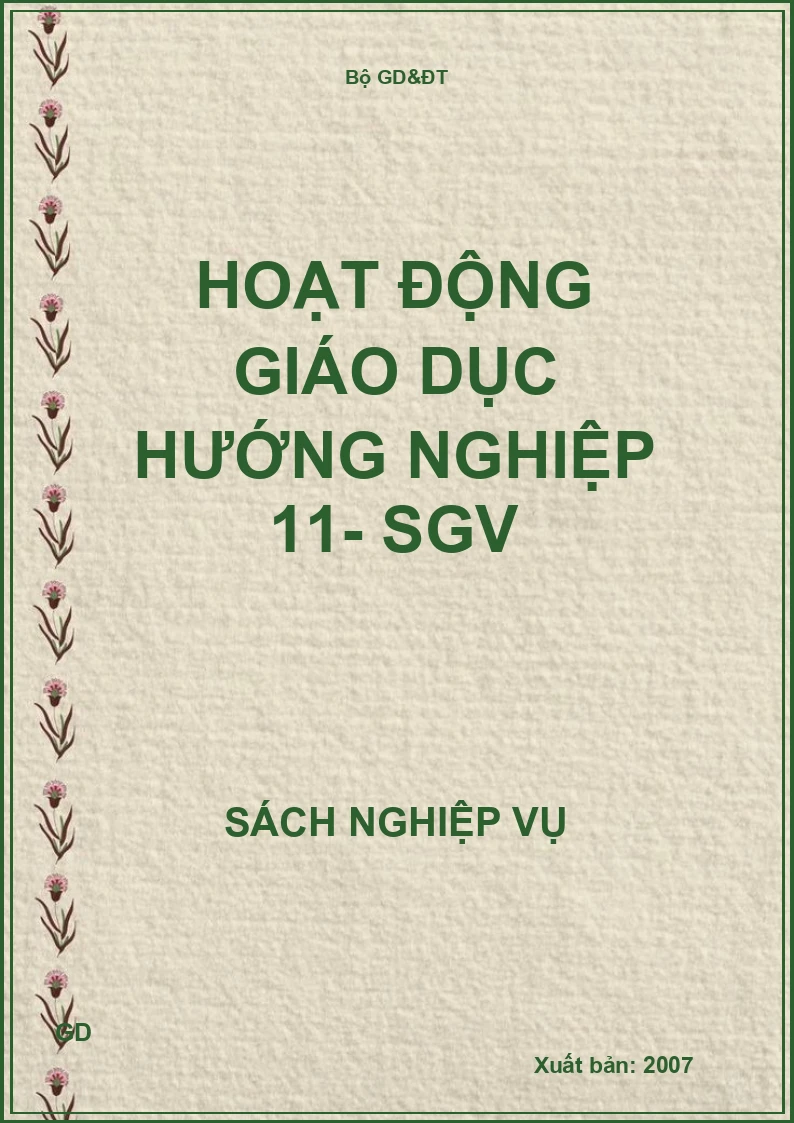 Hoạt động giáo dục hướng nghiệp 11- SGV