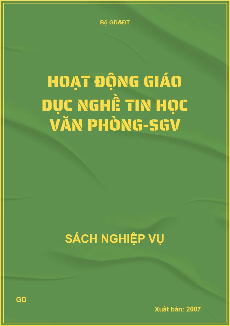 Hoạt động giáo dục nghề tin học văn phòng-SGV