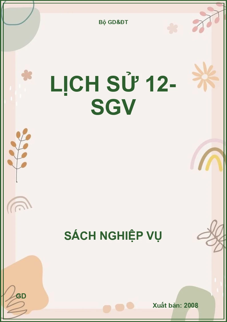 Lịch sử 12- SGV
