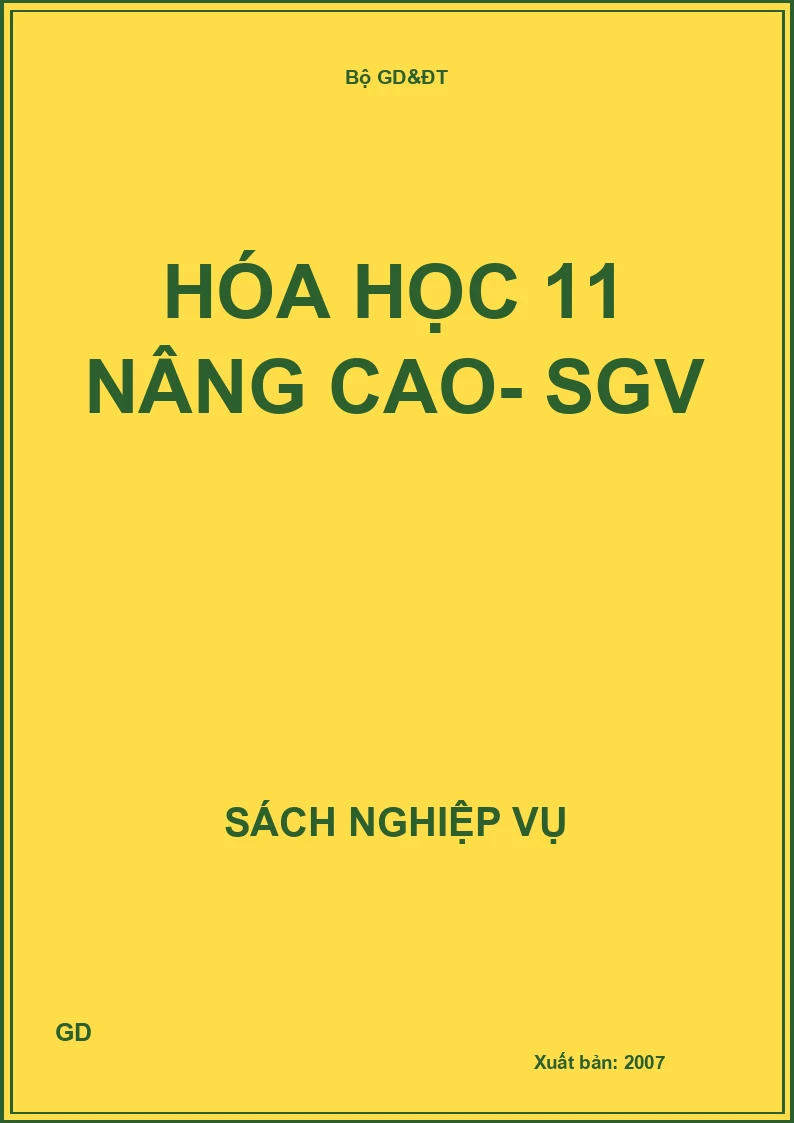 Hóa học 11 nâng cao- SGV
