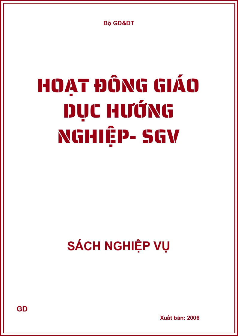 Hoạt đông giáo dục hướng nghiệp- SGV