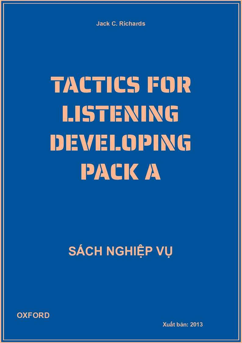 Tactics for listening Developing pack A