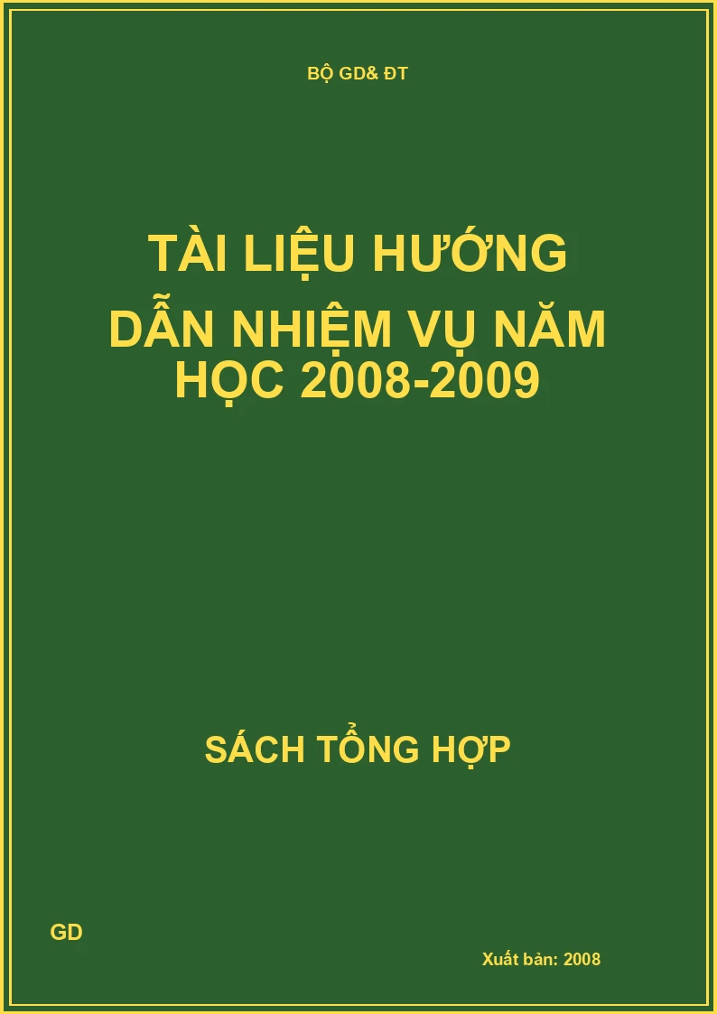 Tài liệu hướng dẫn nhiệm vụ năm học 2008-2009