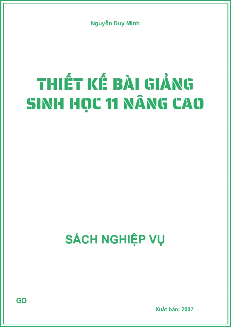 Thiết kế bài giảng sinh học 11 nâng cao