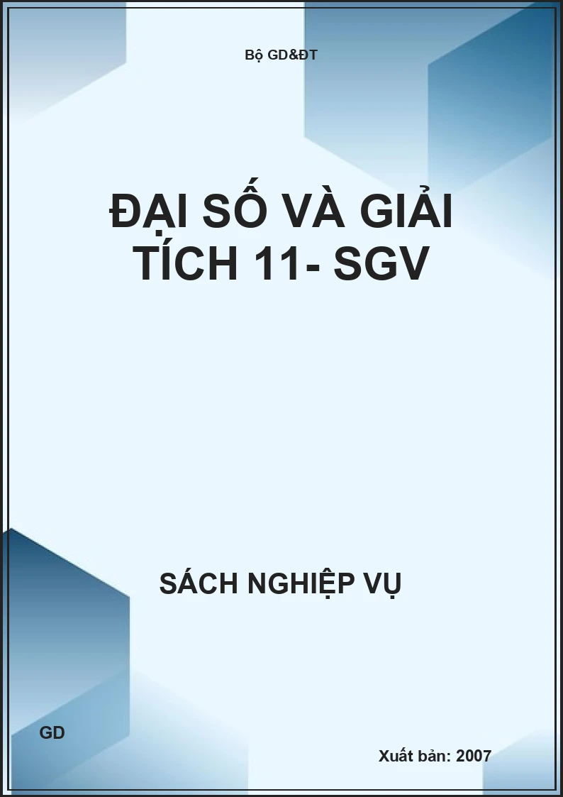 Đại số và giải tích 11- SGV