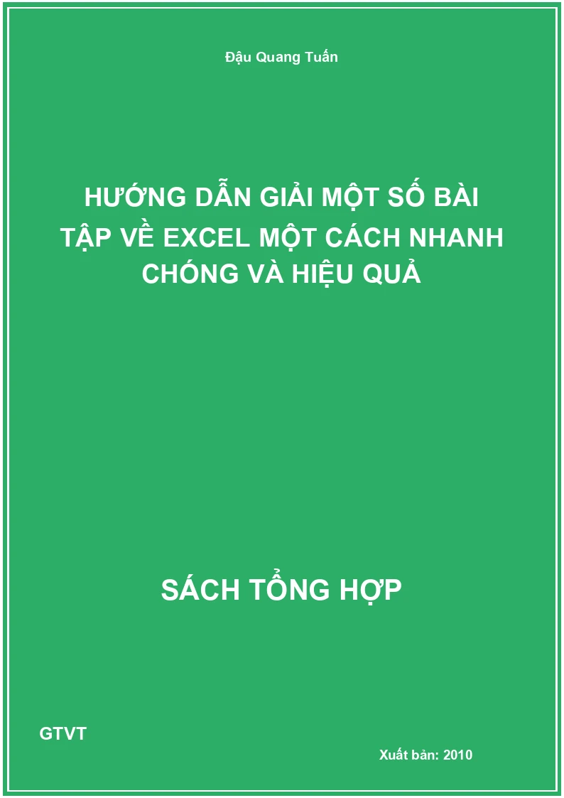 Hướng dẫn giải một số bài tập về Excel một cách nhanh chóng và hiệu quả