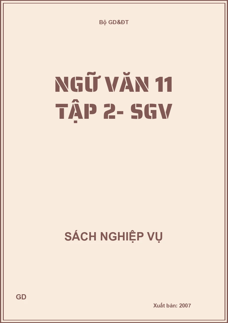 Ngữ văn 11 tập 2- SGV