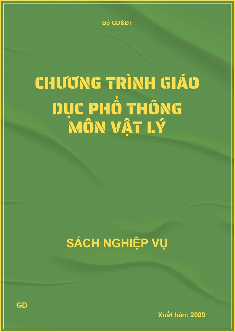 Chương trình giáo dục phổ thông môn vật lý