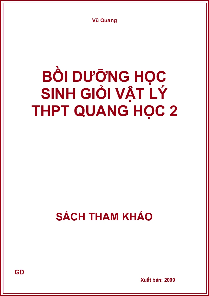 Bồi dưỡng học sinh giỏi vật lý thpt quang học 2