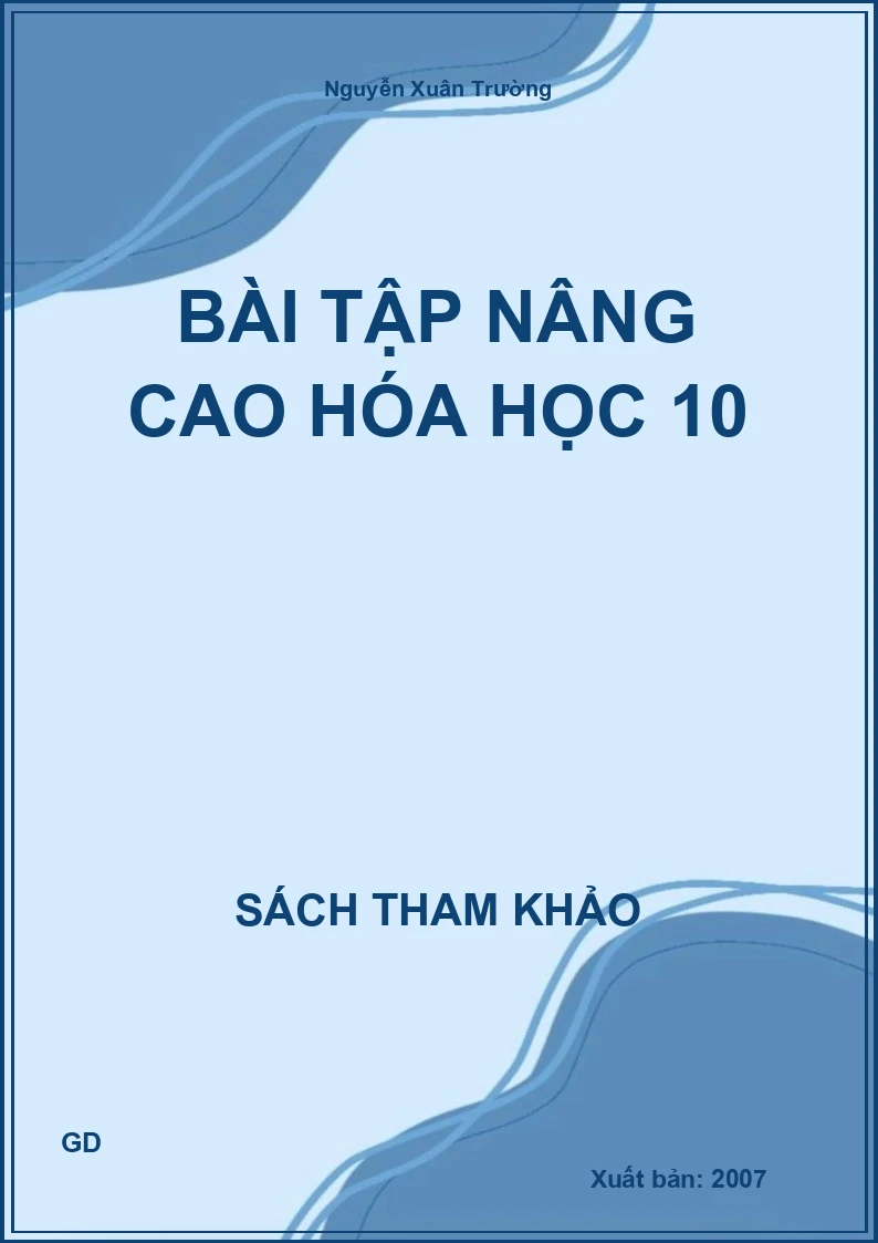 Bài tập nâng cao hóa học 10