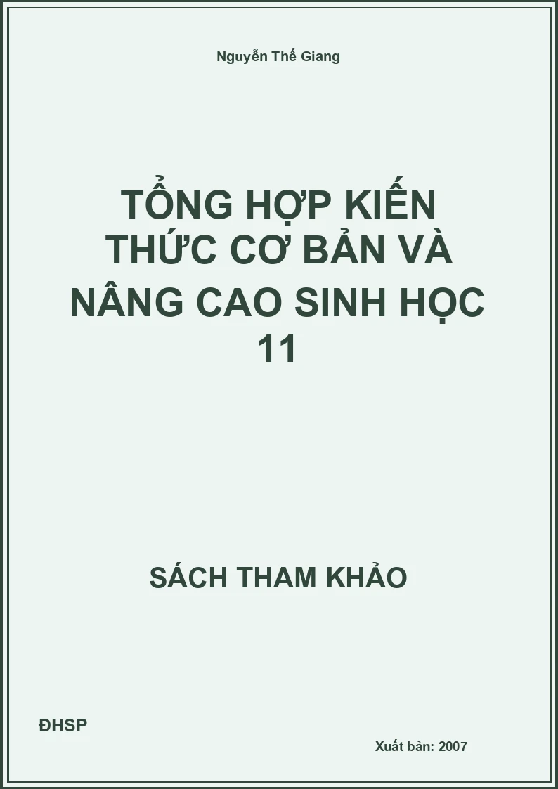 Tổng hợp kiến thức cơ bản và nâng cao sinh học 11