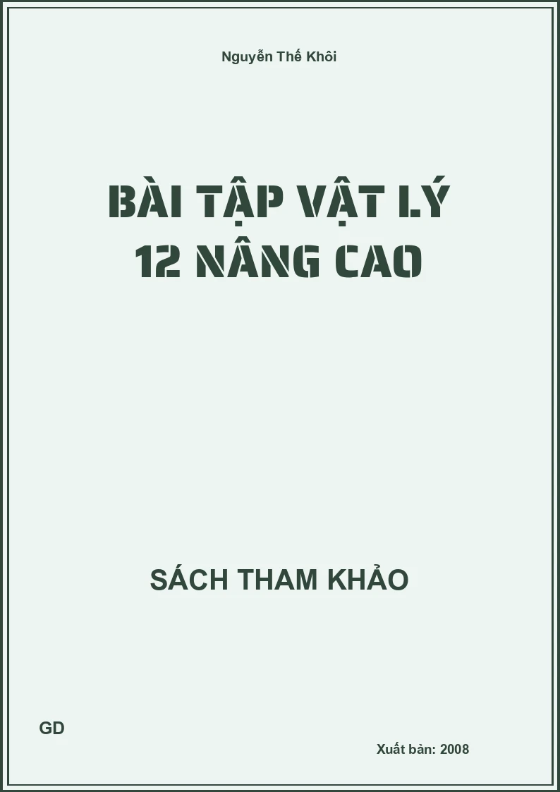 Bài tập vật lý 12 nâng cao