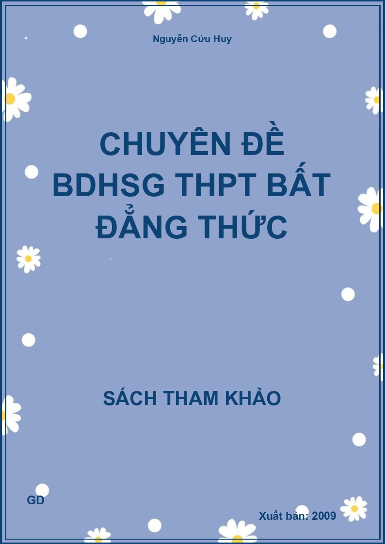 Chuyên đề BDHSG THPT Bất đẳng thức