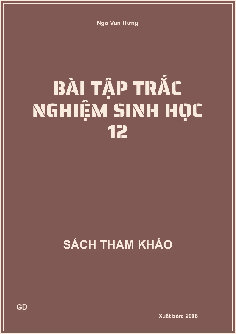 Bài tập trắc nghiệm sinh học 12