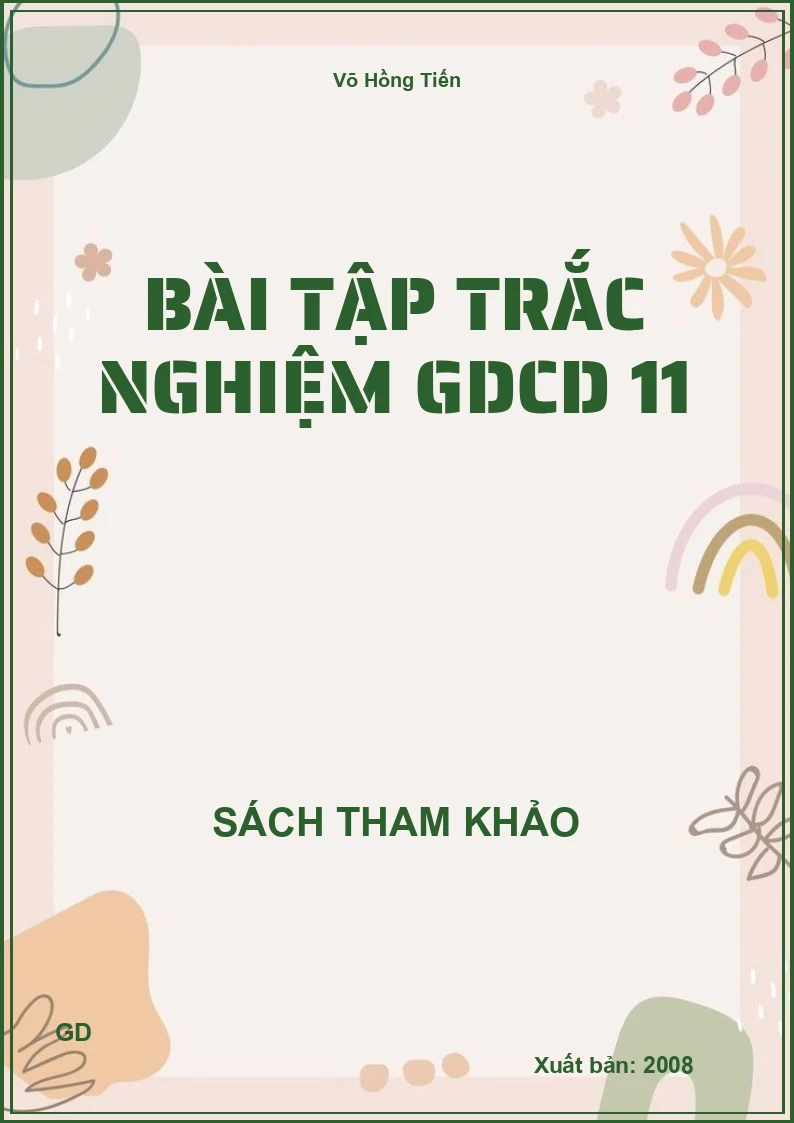 Bài tập trắc nghiệm GDCD 11