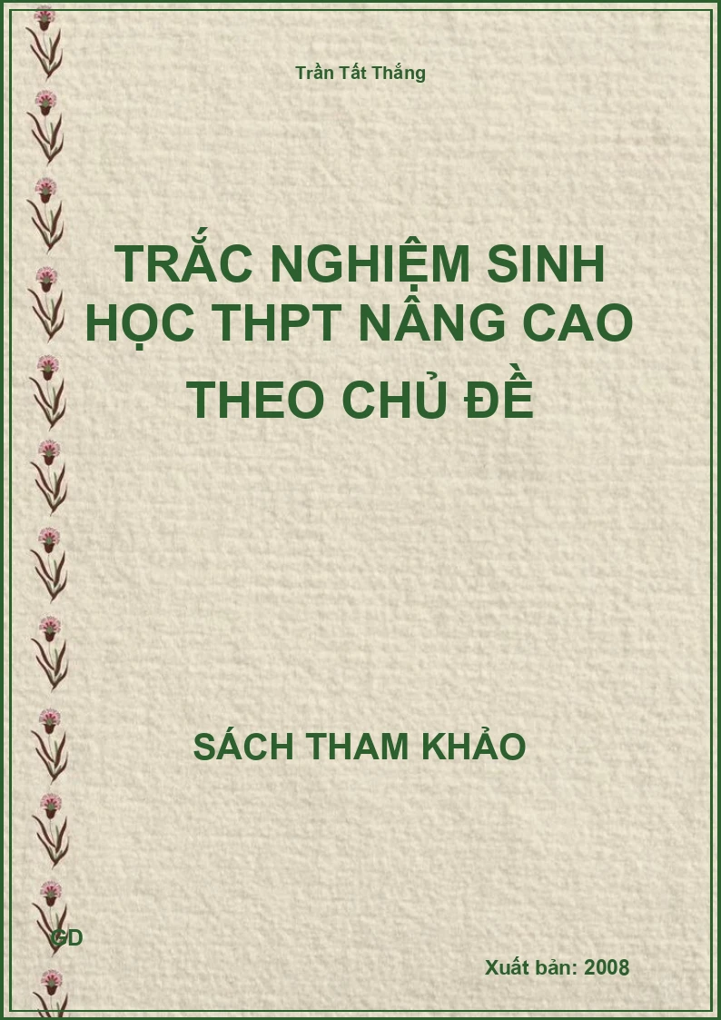 Trắc nghiệm sinh học thpt nâng cao theo chủ đề