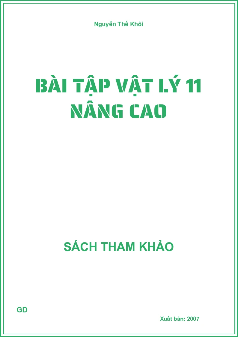 Bài tập vật lý 11 nâng cao