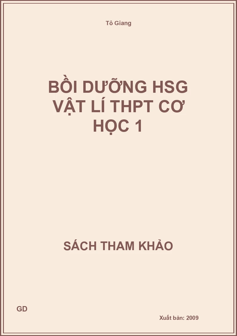Bồi dưỡng HSG Vật lí thpt cơ học 1