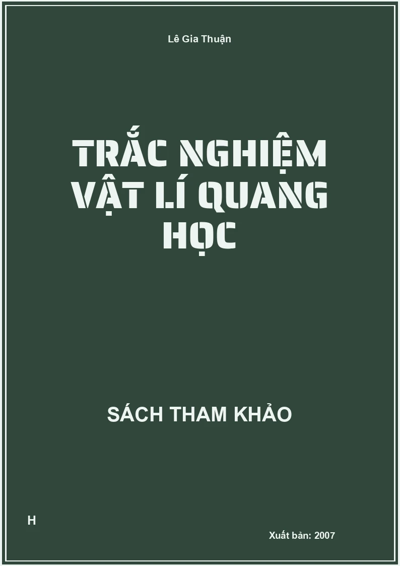 Trắc nghiệm vật lí quang học